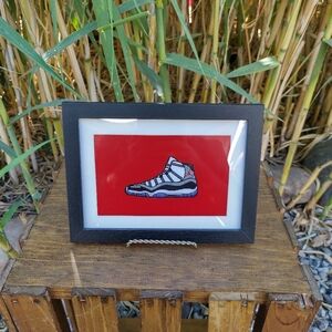 8 Bit Jordan 11 Framed Mini Art Print lo-fi Pixel Art